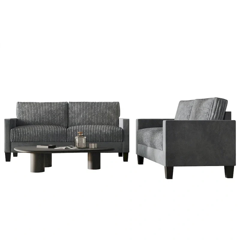 CraftPorch Velvet Upholstered Mid-Century Modern Corduroy 2-Piece Living Room Set - image 25