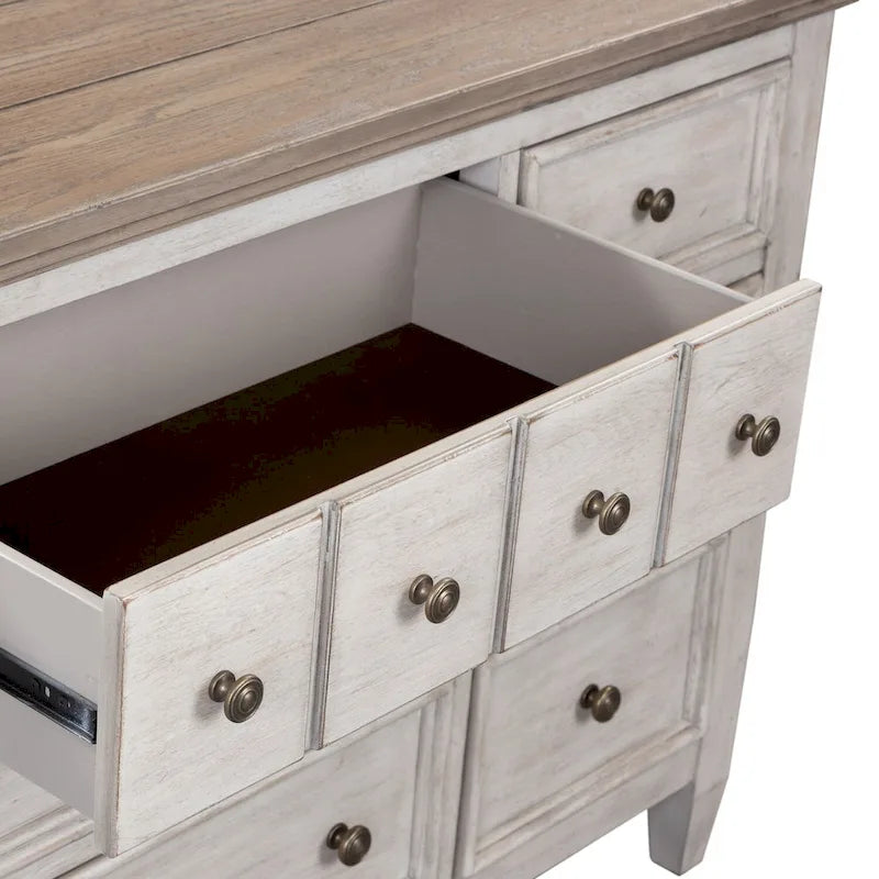 Heartland Antique White & Tobacco 9-Drawer Chest - image 3