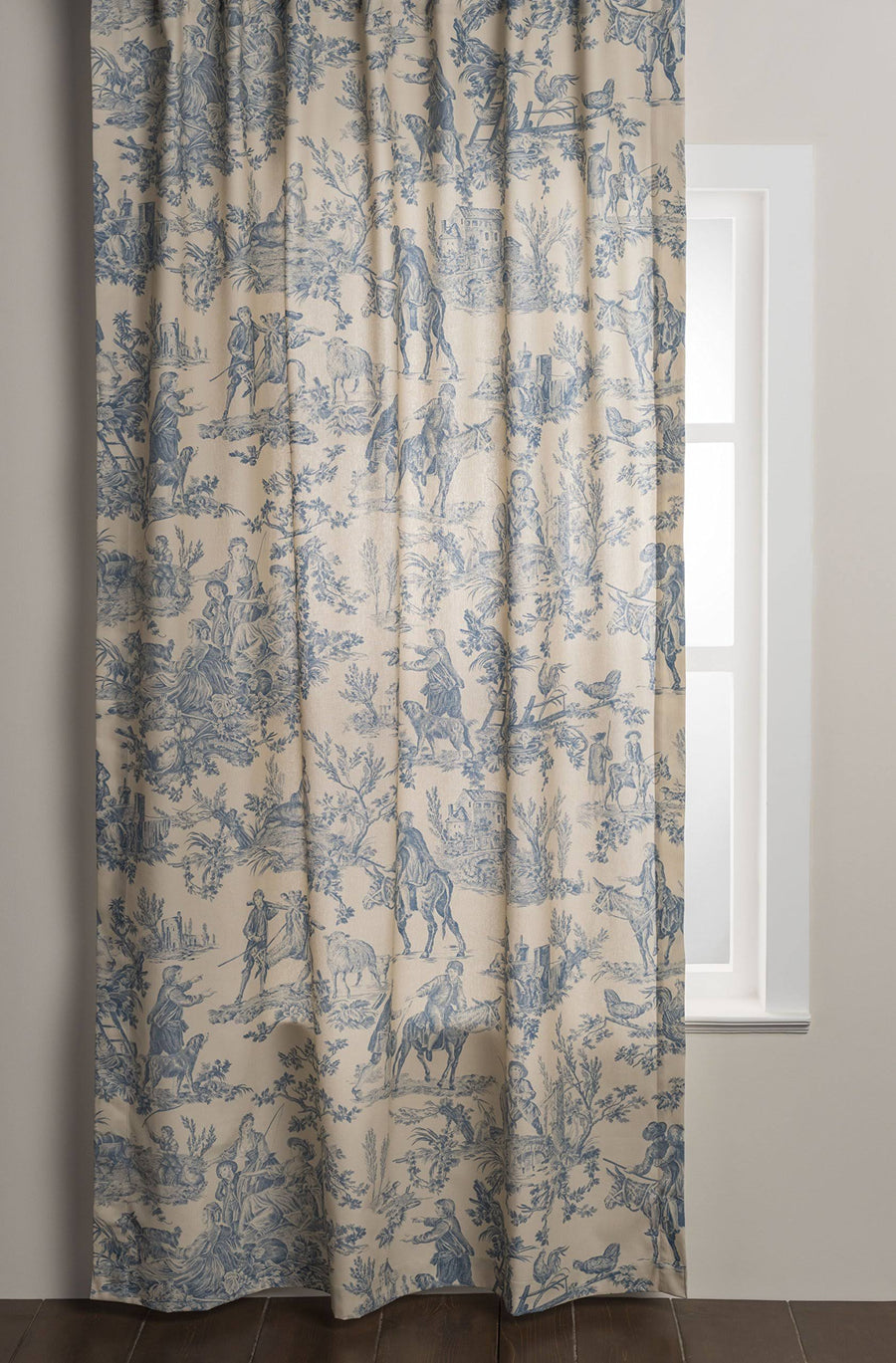 Maison d' Hermine The Miller 100% Cotton Toile Blue Curtain 50 inch by 96 inch - image 1