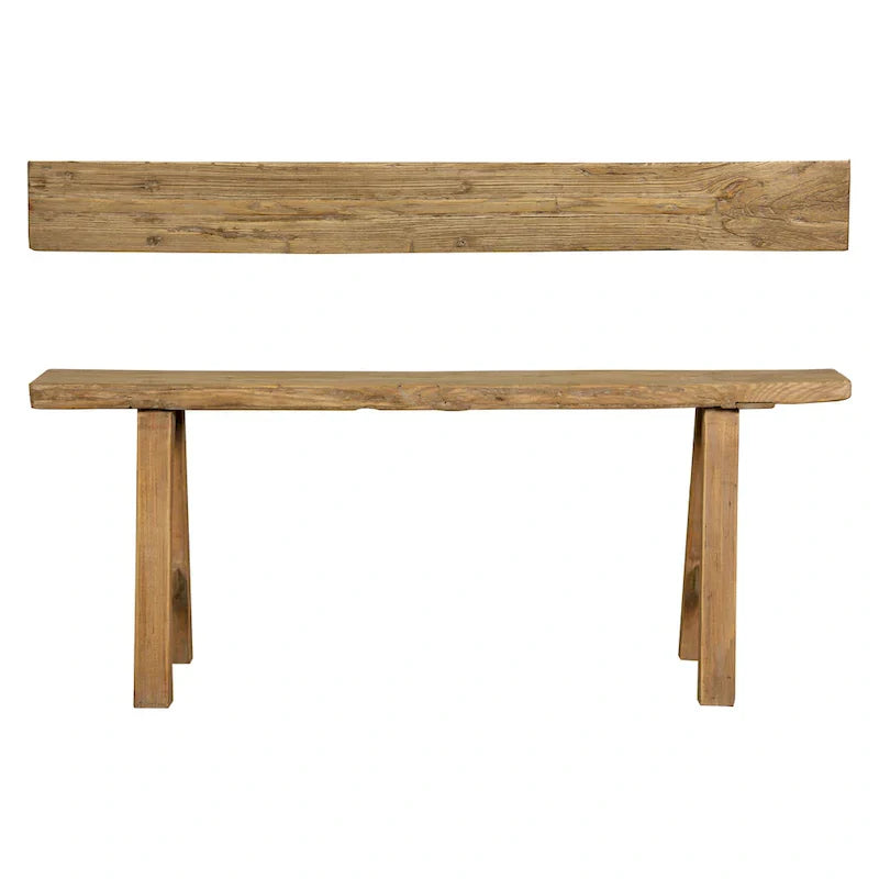 Artissance 43L Natural Wood Small Noodle Bench for Indoor and Outdoor Use - Perfect for Entryways, Hallways, and Patios - image 1
