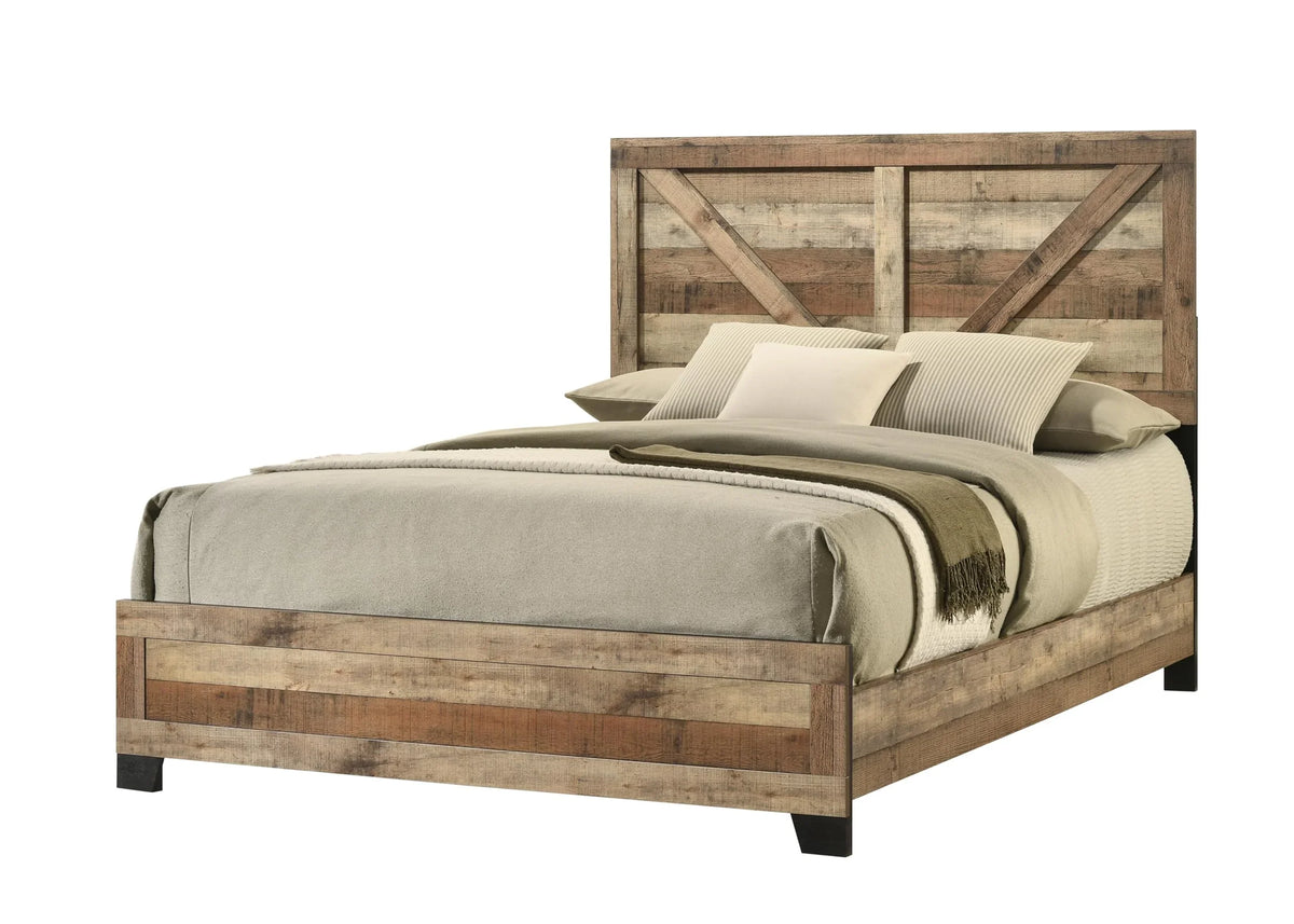 Kings Brand Furniture Biloxi Farmhouse Classic 5-Piece Bedroom Set - Bed Frame with Headboard, Dresser, Mirror and 2 Nightstands (King) - image 4