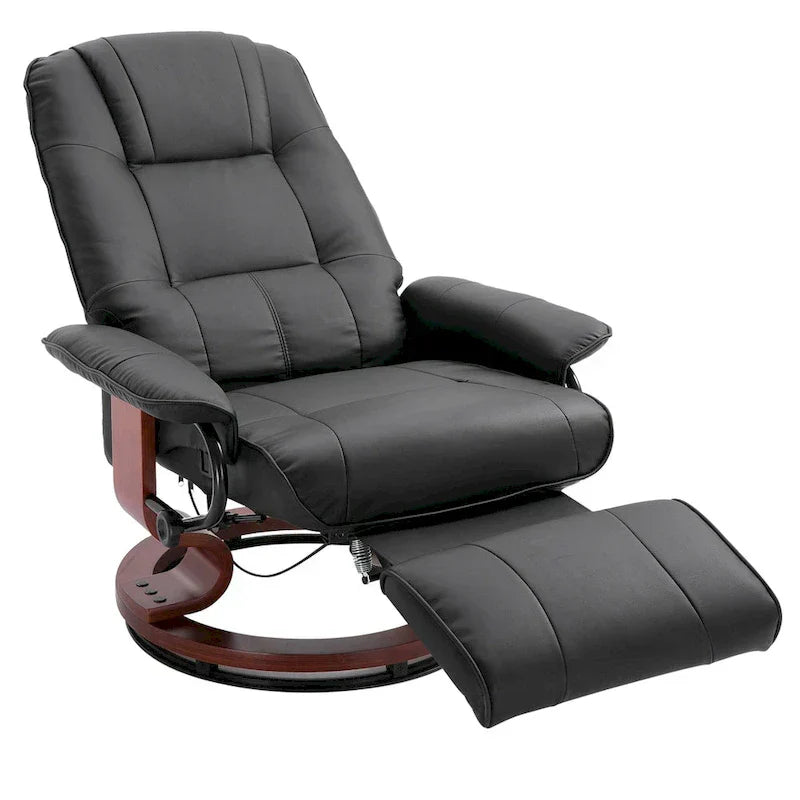 HomCom Faux Leather Adjustable Manual Swivel Base Recliner Chair with Comfortable and Relaxing Footrest - image 26