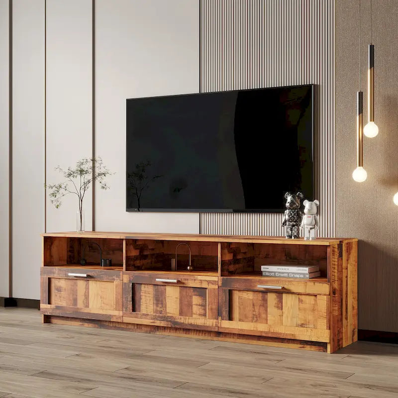Contemporary 70.87" TV Cabinet with 3 Storage Drawers - Stylish Entertainment Center for Living Room - image 44