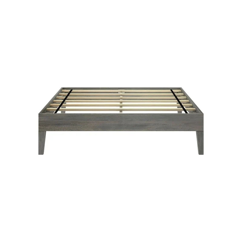 Full-Size Platform Bed with Plank and Beam Design - image 9