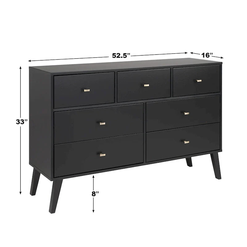 Prepac Milo 7-Drawer Dresser in Mid-Century Modern Style - image 7