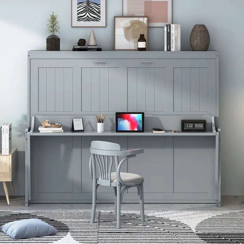 Murphy Wall Bed with Foldable Desk and Space Saving Design - image 4