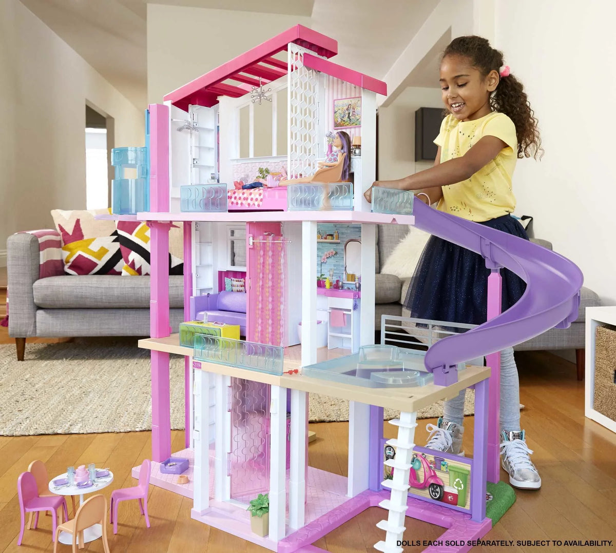 Dollhouse with Elevator, Pool, Lights & 70+ Accessories 3-Story Playset - image 2