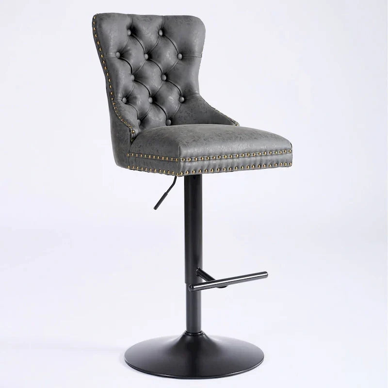 Contemporary Adjustable Thick Upholstered Swivel Counter Bar Stools - image 27