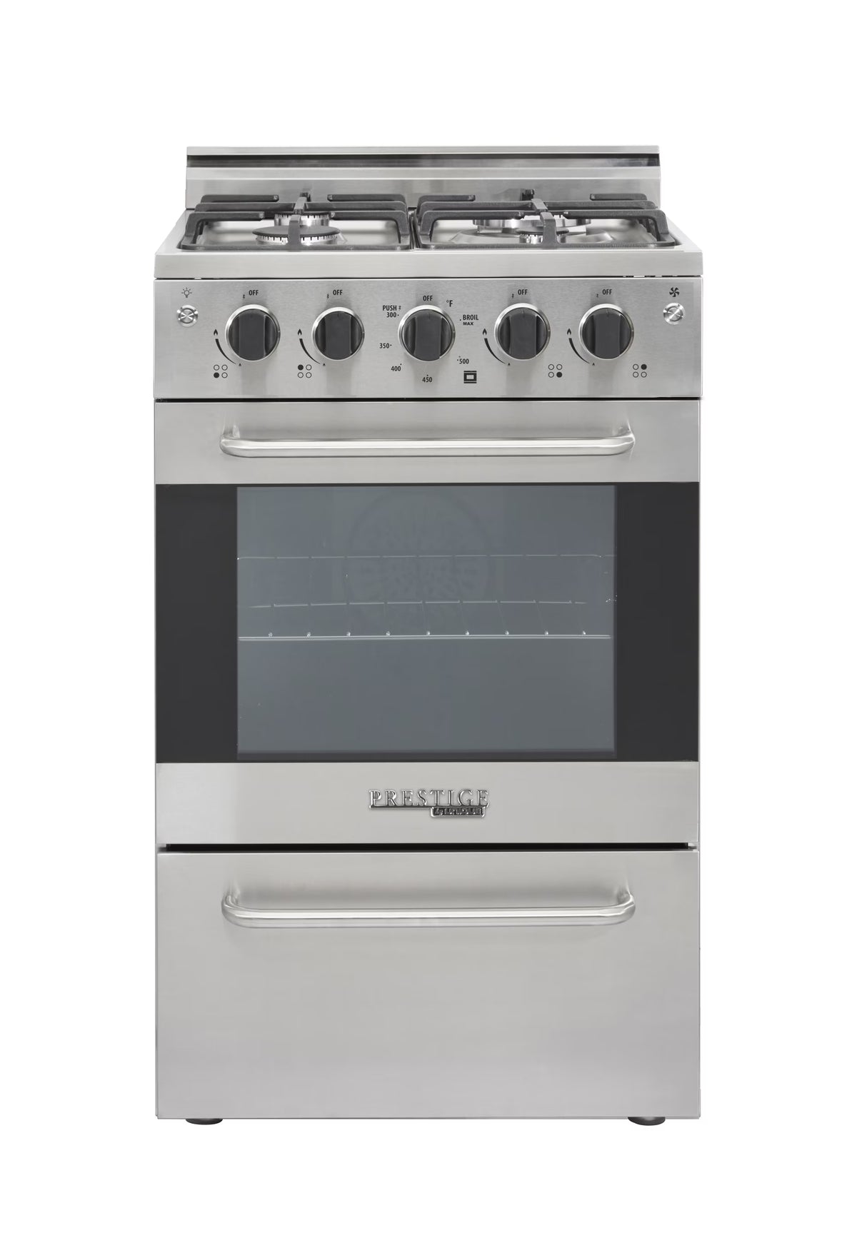 Prestige 20 in. 1.6 cu. ft. Gas Range with Convection Oven and Sealed Burners in Midnight Black - image 5