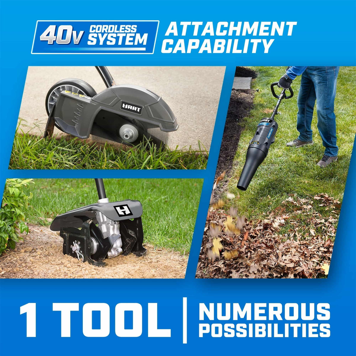 HART 40-Volt Cordless Attachment Capable 15-inch String Trimmer Kit, (1) 4.0Ah Lithium-Ion Battery - image 7