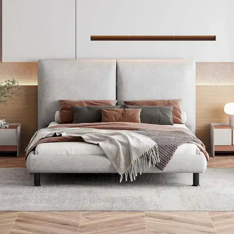 Queen Platform Bed with Dual Oversized Headrests - image 20