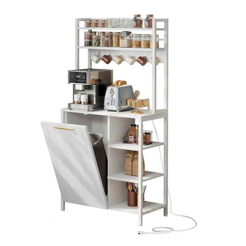 Moasis 6-Tier Kitchen Baker's Rack with Storage Shelves and Trash Can Cabinet Organizer - image 10