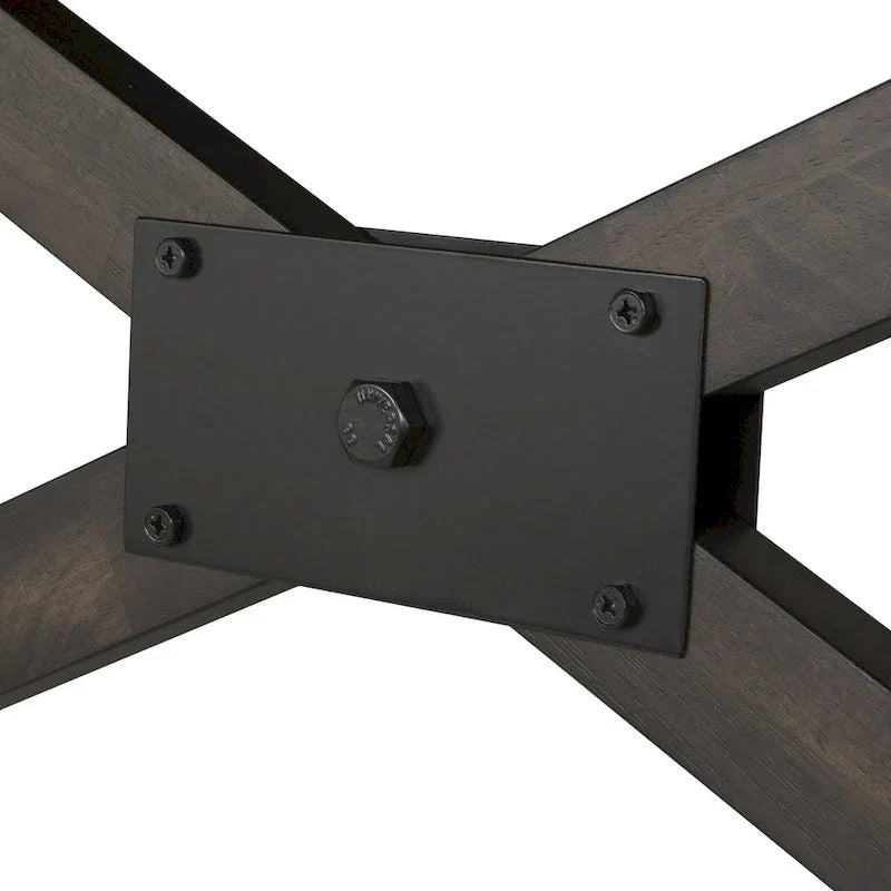 7-Piece Trestle Table Set with Double Bridge in Dark Chestnut - image 19