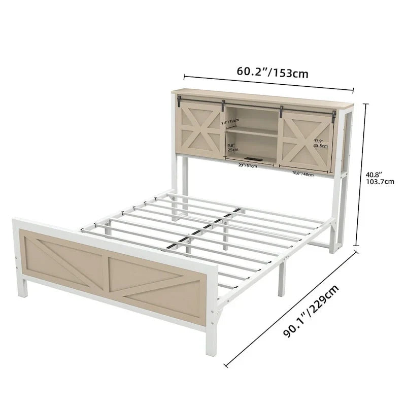 Moasis Farmhouse Oak Queen/King Size Bed Frame - image 6