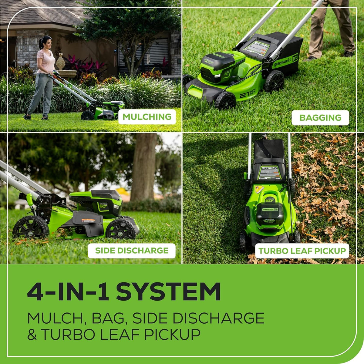 60V 21 Cordless (Self-Propelled) Lawn Mower , 2 x 4.0Ah Batteries and Dual Port Rapid Charger - image 10