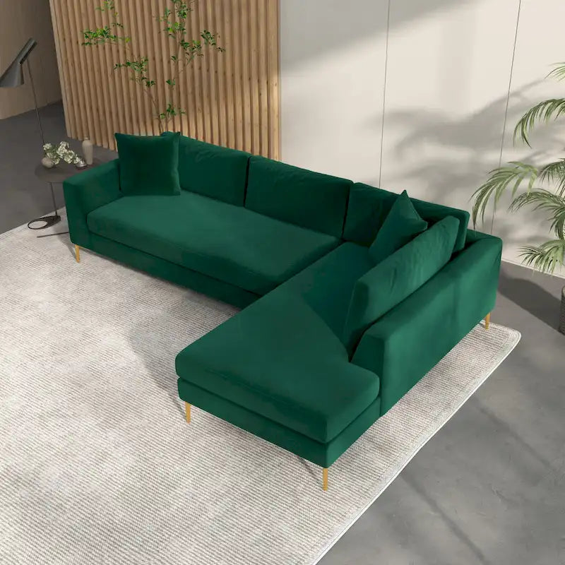 Mae Velvet Corner Sectional Sofa in Mid-Century Modern Style - image 25