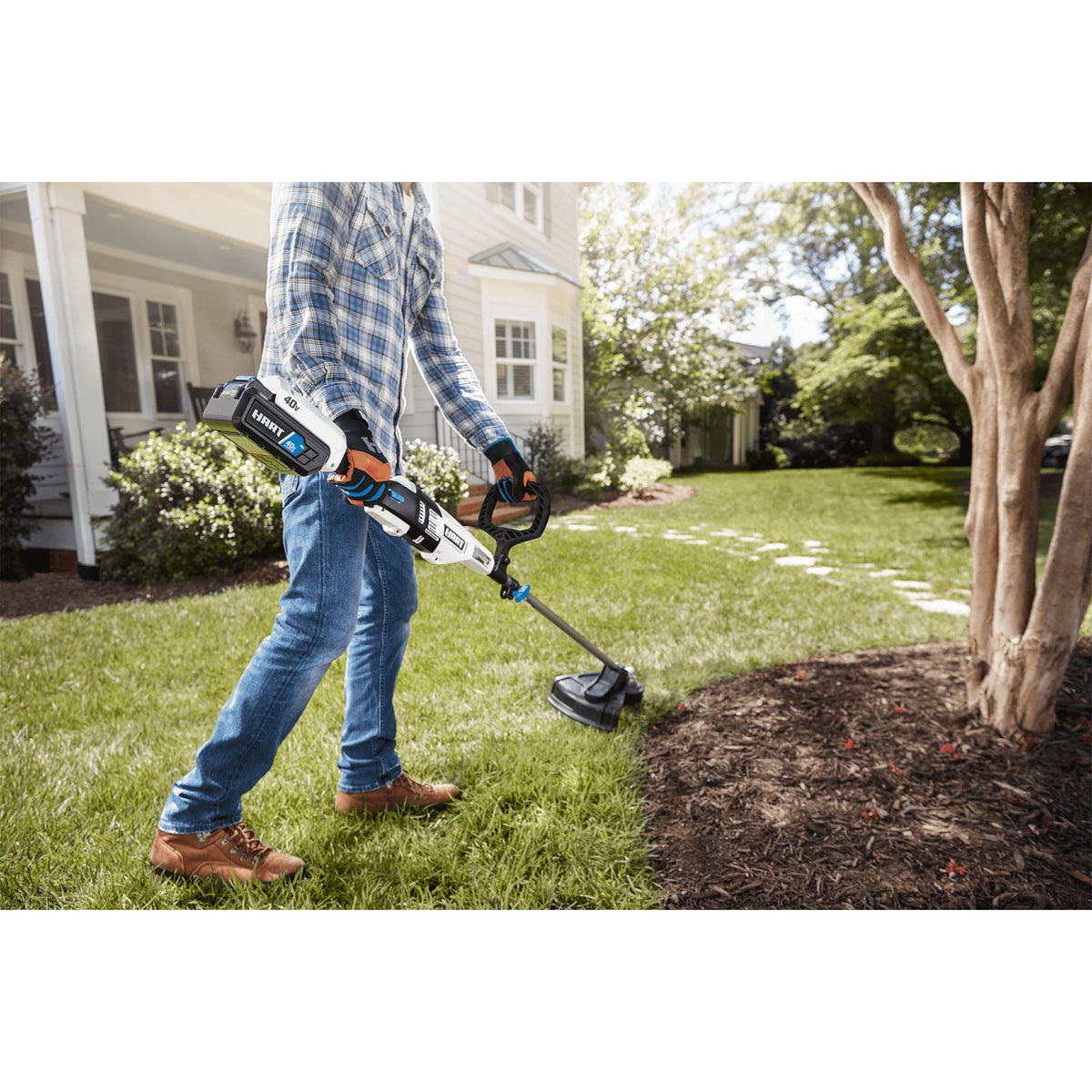 HART 40-Volt Cordless Attachment Capable 15-inch String Trimmer Kit, (1) 4.0Ah Lithium-Ion Battery - image 4