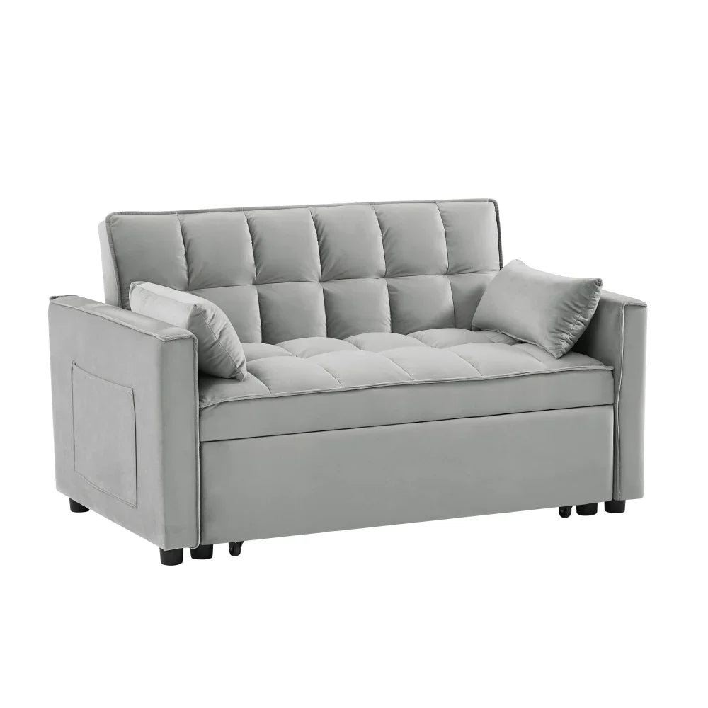 55 in Convertible Futon Sofa Bed, Modern Loveseat Sleeper Sofa Couch with Pull - Out Sofa Bed for Living Room, Small - image 11