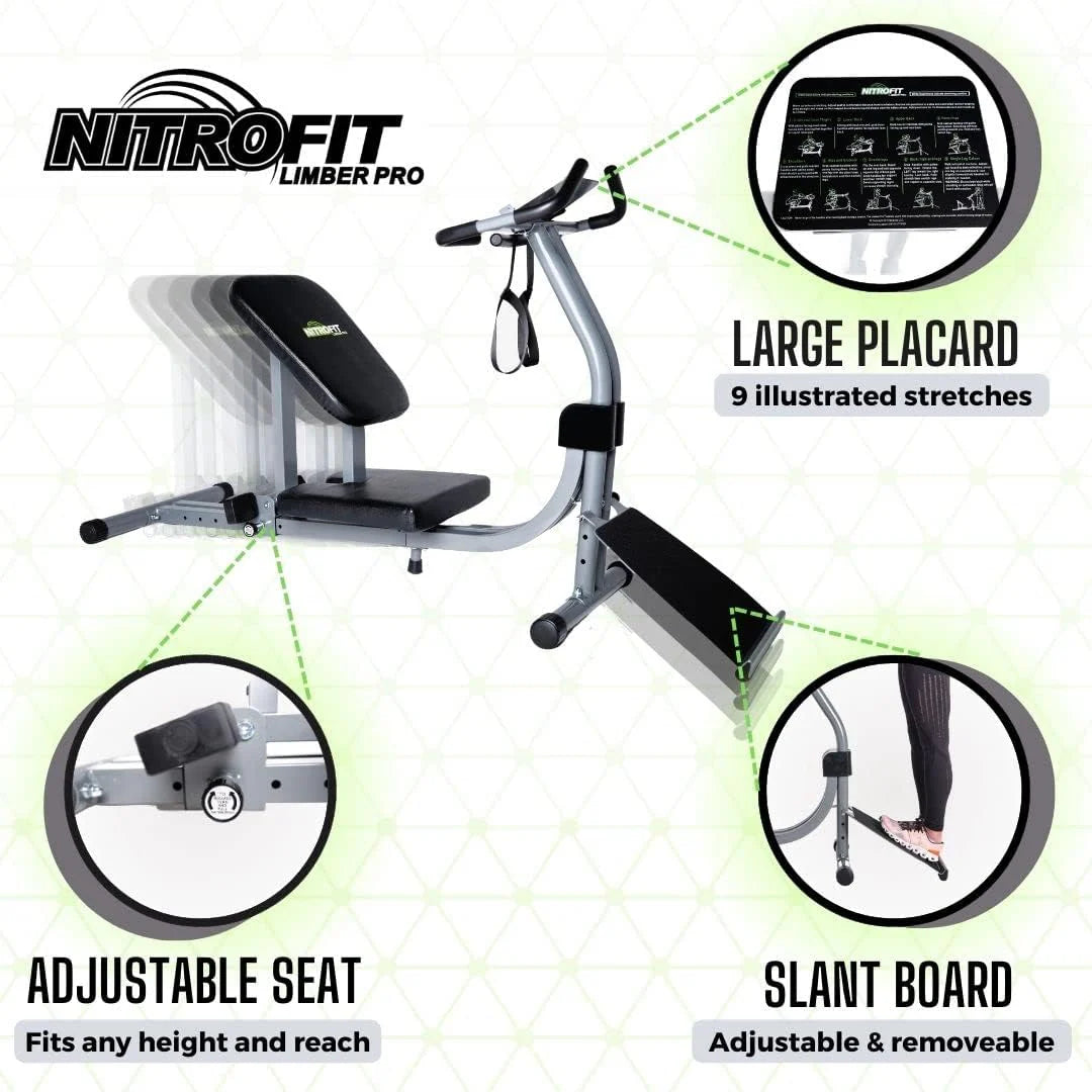 Limber Pro Stretch Machine, Lumbar & Leg Rehab, Adjustable Seat - image 2