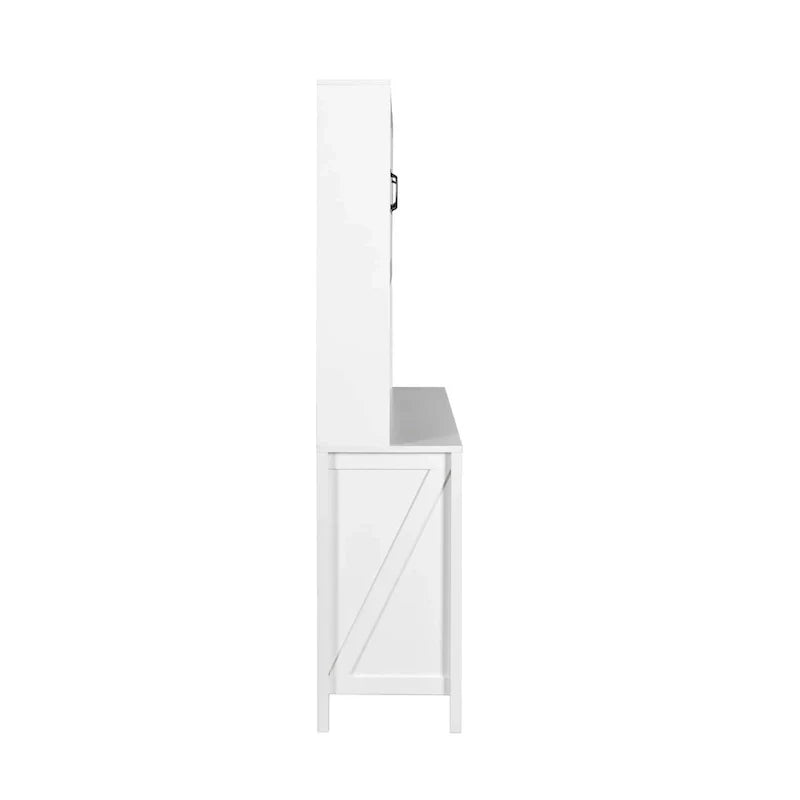 Spacious Kitchen Pantry Storage Cabinet Featuring Glass Doors - image 21
