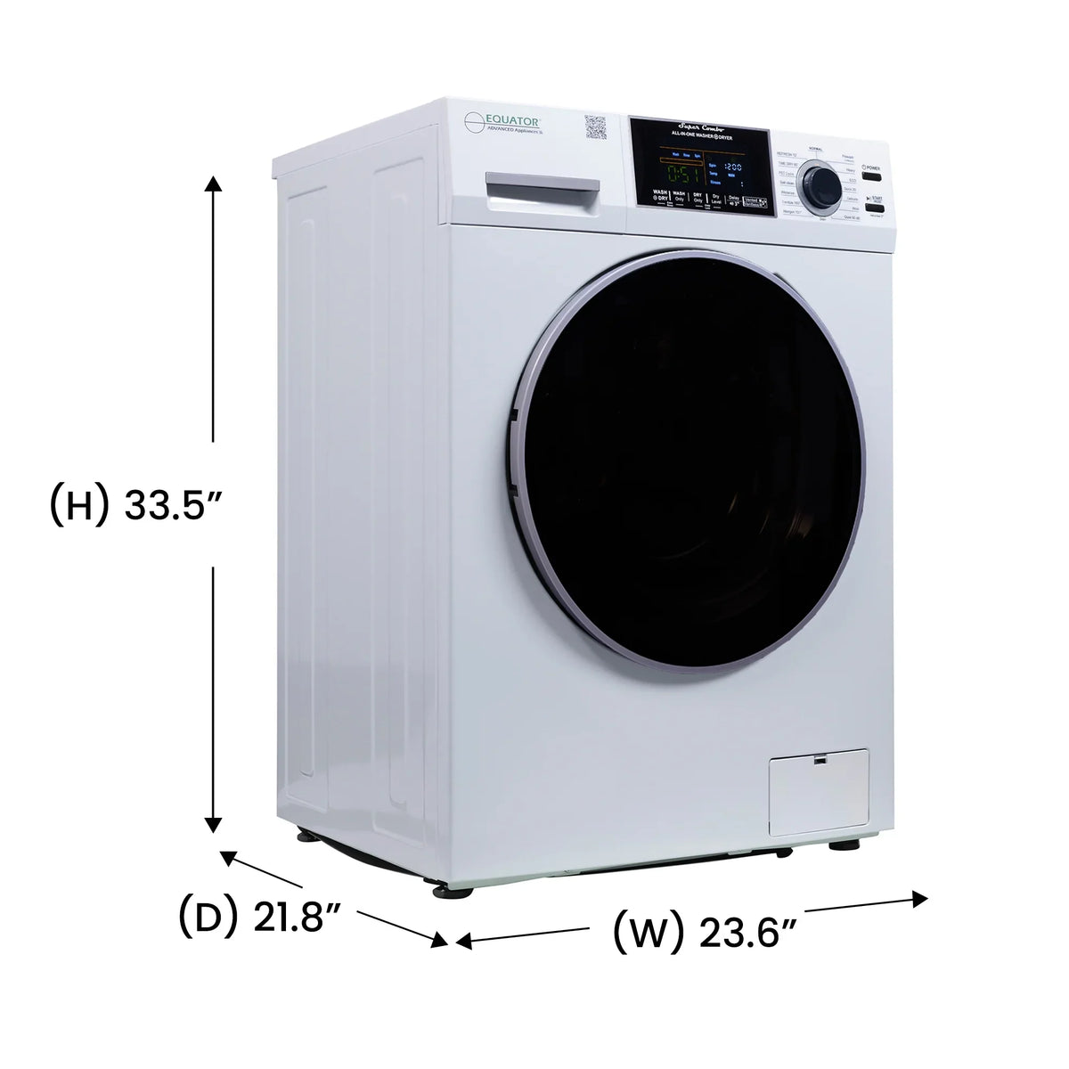 Equator Combination Washer Dryer Ventless/Vented Pet cycle 1.62cf/15lbs 110V with Adjustable legs - image 18
