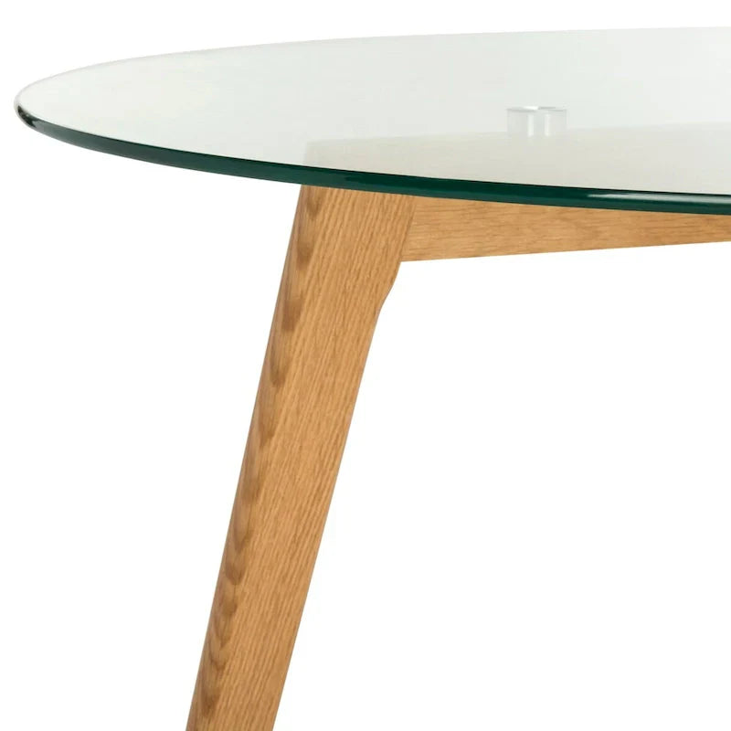SAFAVIEH Rachelle Mid-Century Round Glass Coffee Table - Dimensions: 35.4" W x 35.4" D x 17.7" H - image 7