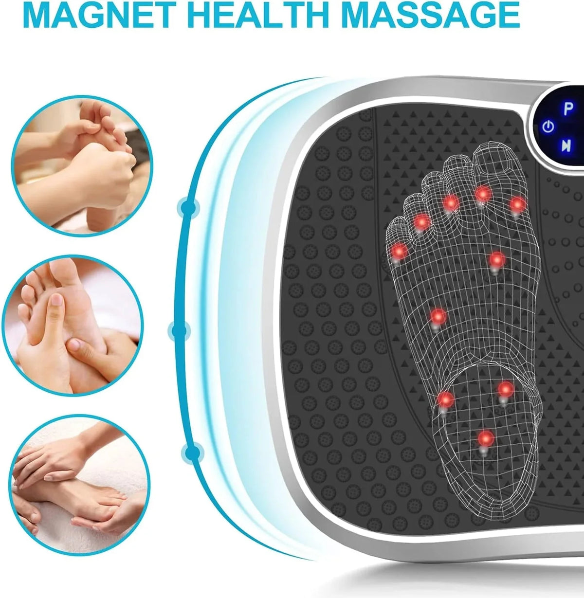 Vibration Plate Fitness Platform Exercise Machine Vibrating Lymphatic Drainage Shaking Full Body Shaker Workout Vibrate Stand Shake Board Sport Gym for Weight Loss Fat Burner for Women Men - image 24
