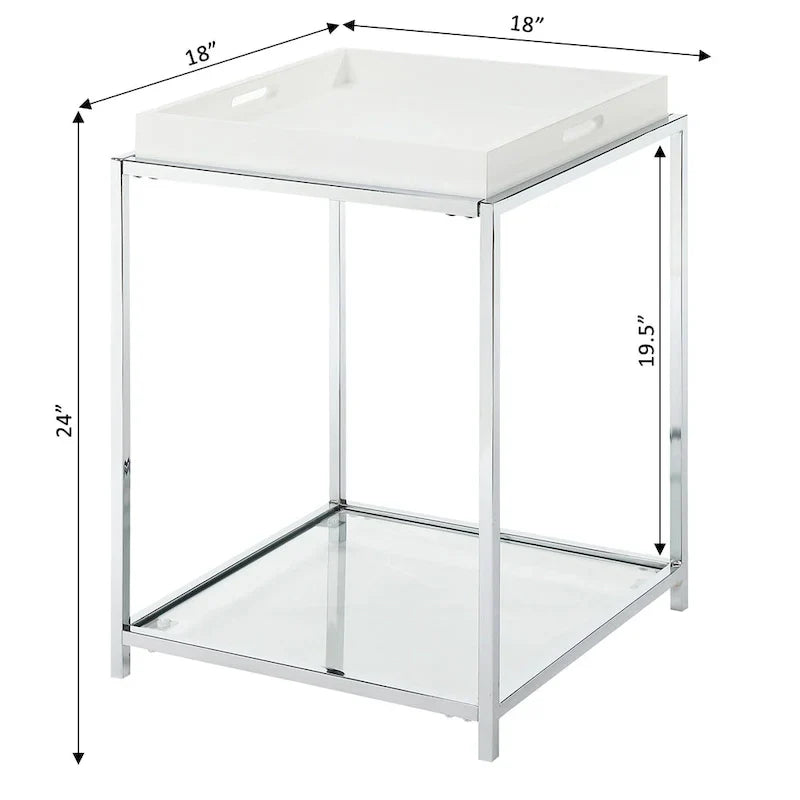 Palm Beach End Table with Shelf and Detachable Trays by Convenience Concepts - image 3