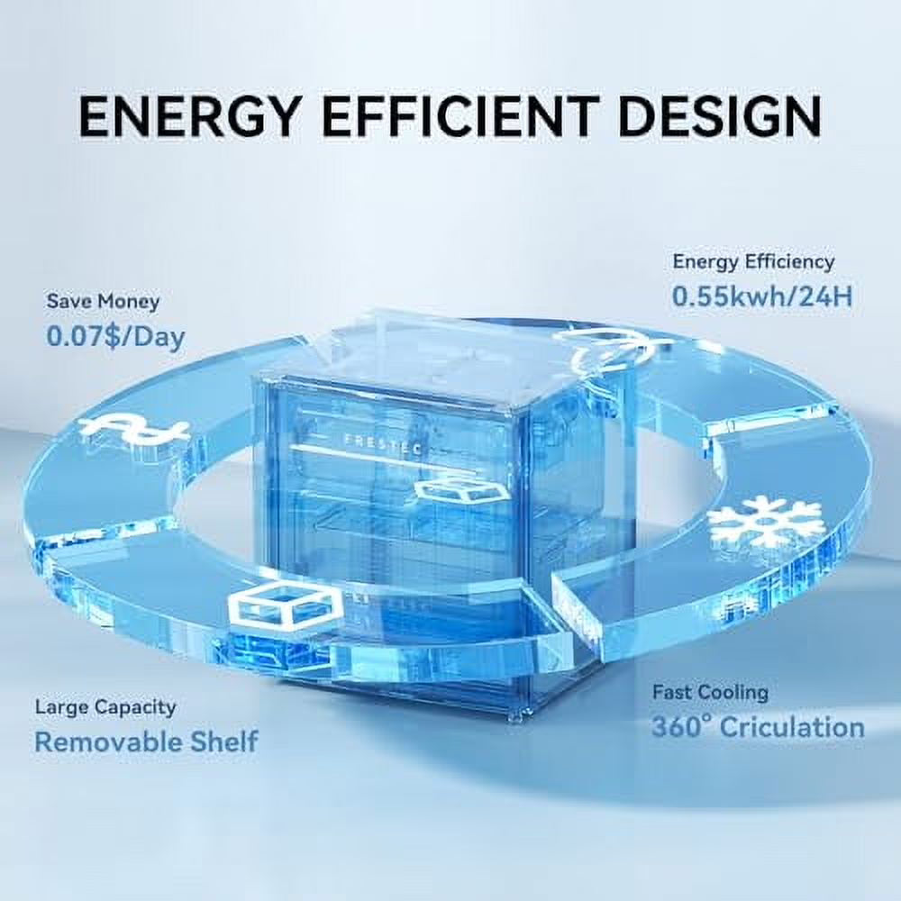 Frestec 1.7 Cu.Ft Mini Fridge with Freezer, Mini Fridge for Bedroom, Small Refrigerator, Dorm Refrigerators with Freezer, Compact Refrigerator for Office, Apartment, Dorm, Bedroom - image 1