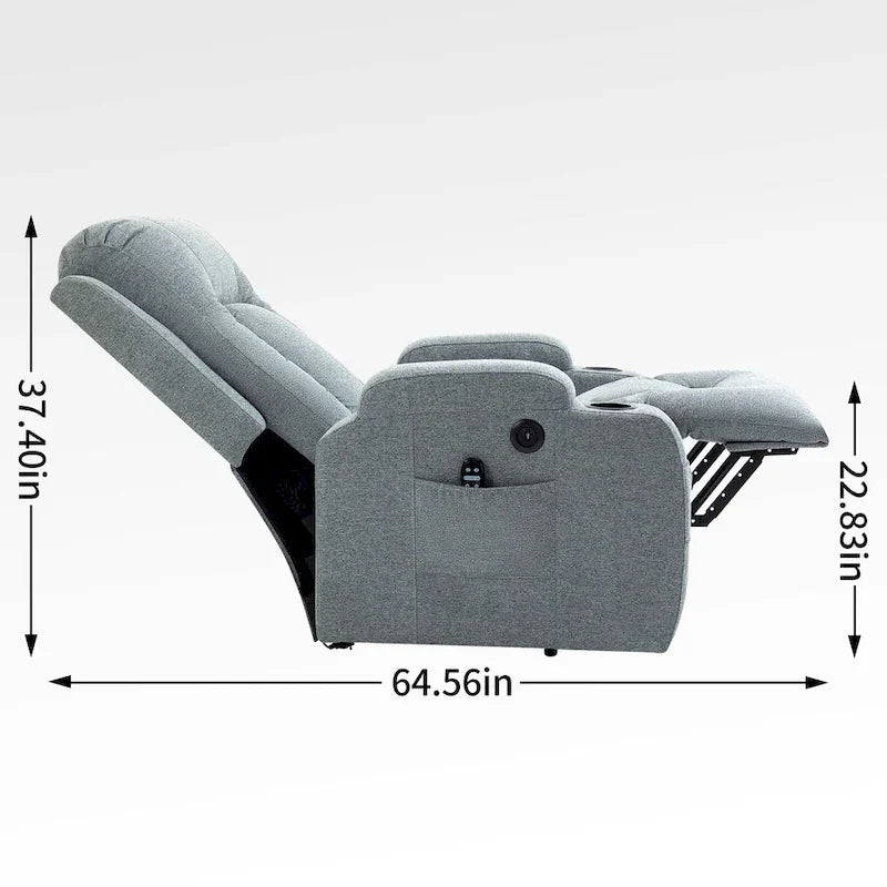 Lazy Boy Power Lift Recliner Chair, Modern Single Motor Massage Sofa Chair with Lumbar Heating, USB Charging Port, Cup Holders - image 26