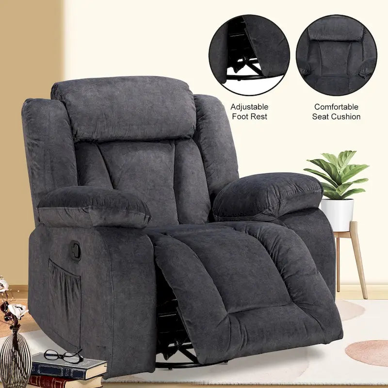 Upholstered Recliner with Rocking and Swiveling Features - image 5