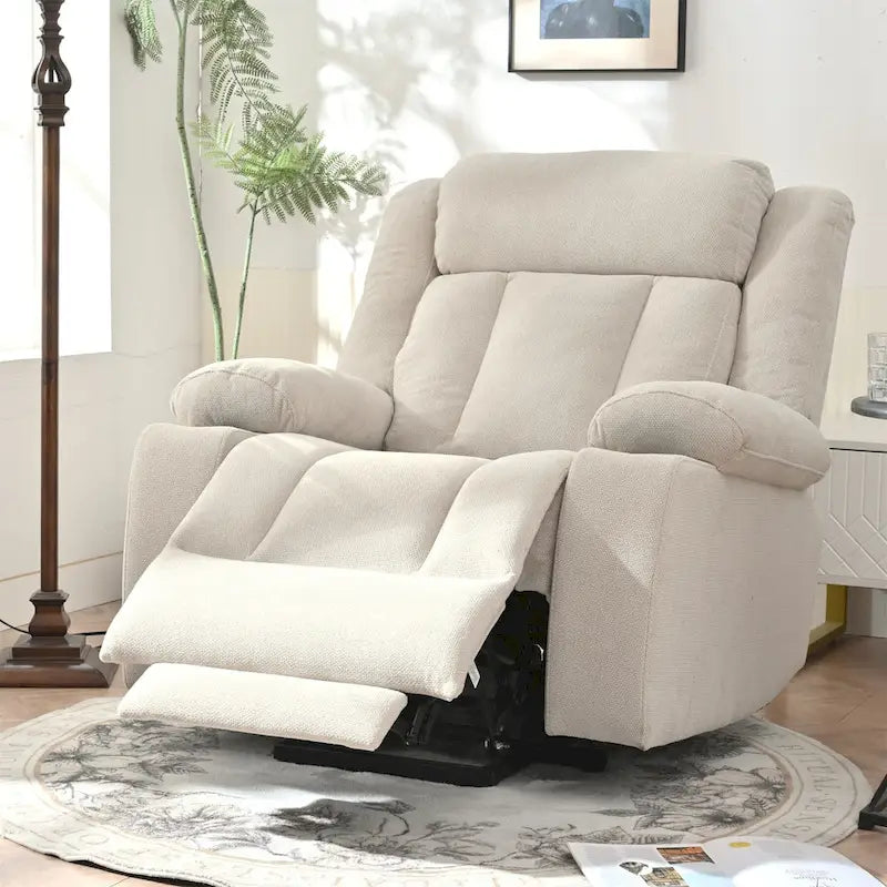 Elevated Recliner Chair for Seniors - Fabric Lift Chair with Extended Footrest, Dual Cup Holders, Side Pockets, and Remote Control - image 12