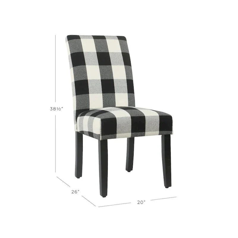 Set of 2 HomePop Black Plaid Parsons Dining Chairs - image 15