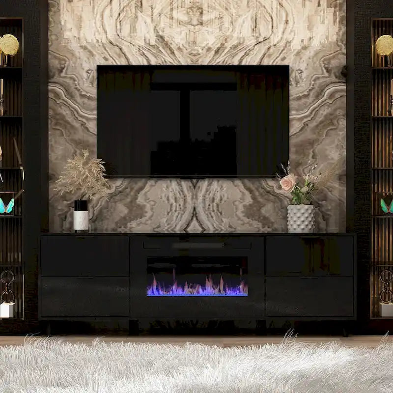 Remote-Controlled Electric Fireplace TV Stand Entertainment Center - image 5