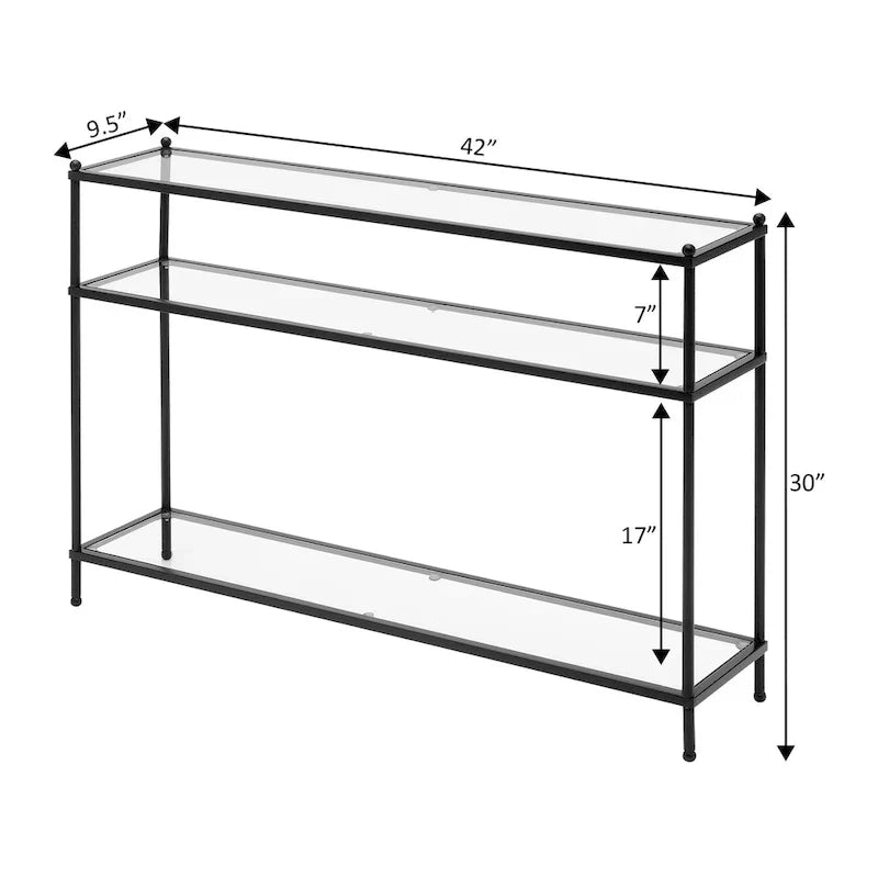 Royal Crest 3-Tier Glass Console Table by Convenience Concepts - image 10