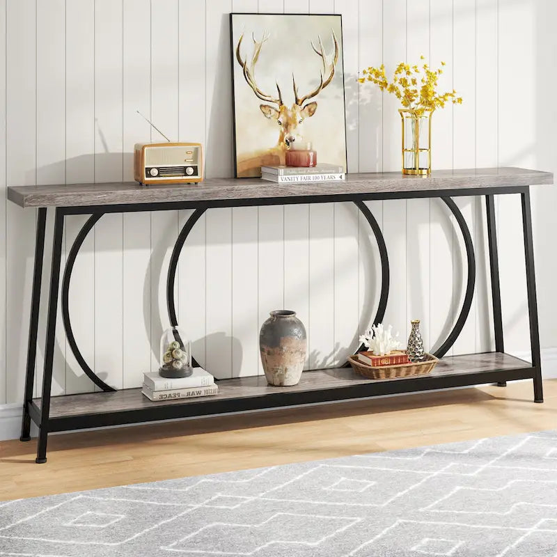 70.9-Inch Extra Long Narrow Console Table with Storage for Sofa or Couch - image 1
