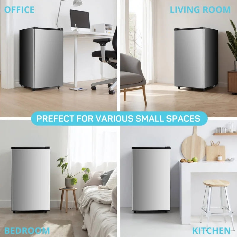Sybels 3.2 Cu.Ft Mini Fridge with Freezer, Compact Single Door, Adjustable Thermostat & Low Noise, Perfect for Bedroom, Dorm, Office, Black - image 14