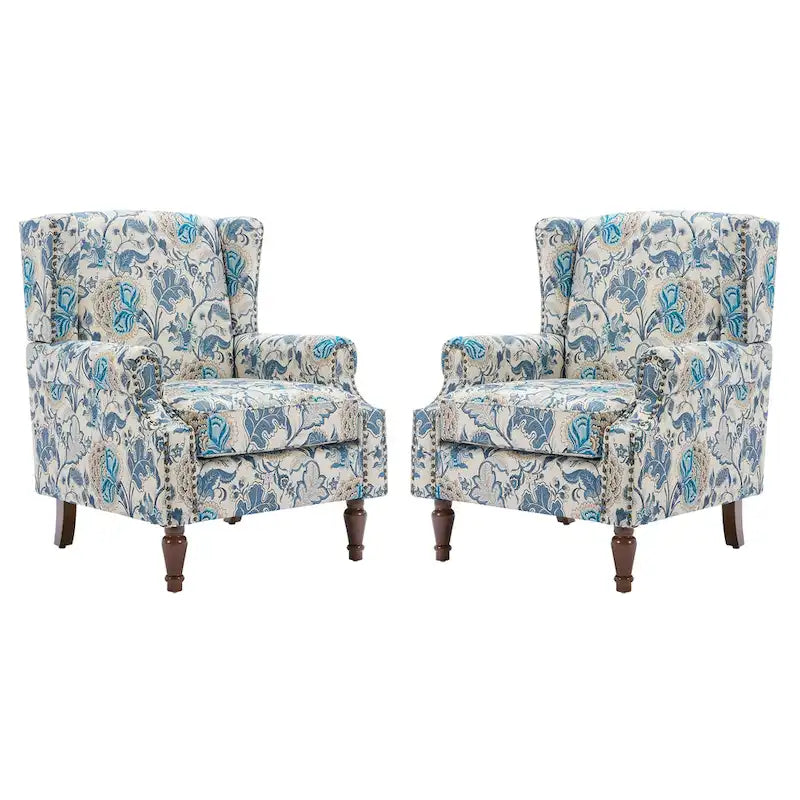Pair of Stylish Upholstered Accent Chairs with Patterns for Living Room - image 17